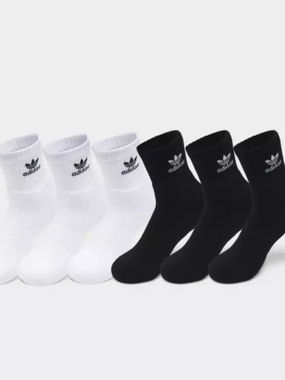 adidas Originals Trefoil Quarter Socks (6 Pack) - Black White BH6436B